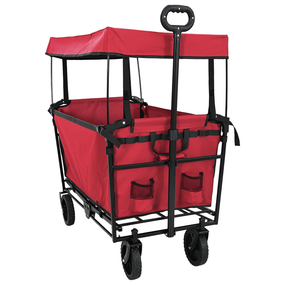 Produktbild för Fällbar handvagn Röd 105 x 56,5 x 116 cm Oxford tyg