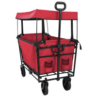 Produktbild för Fällbar handvagn Röd 105 x 56,5 x 116 cm Oxford tyg