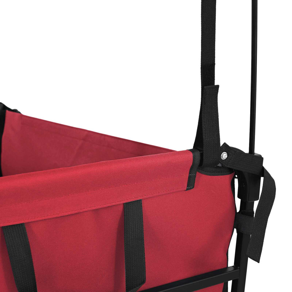 Produktbild för Fällbar handvagn Röd 105 x 56,5 x 116 cm Oxford tyg