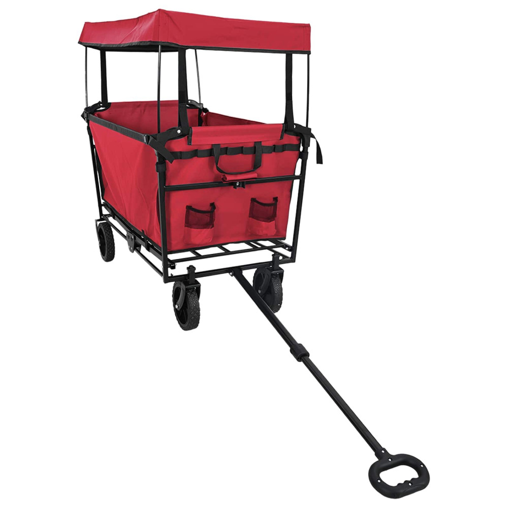 Produktbild för Fällbar handvagn Röd 105 x 56,5 x 116 cm Oxford tyg