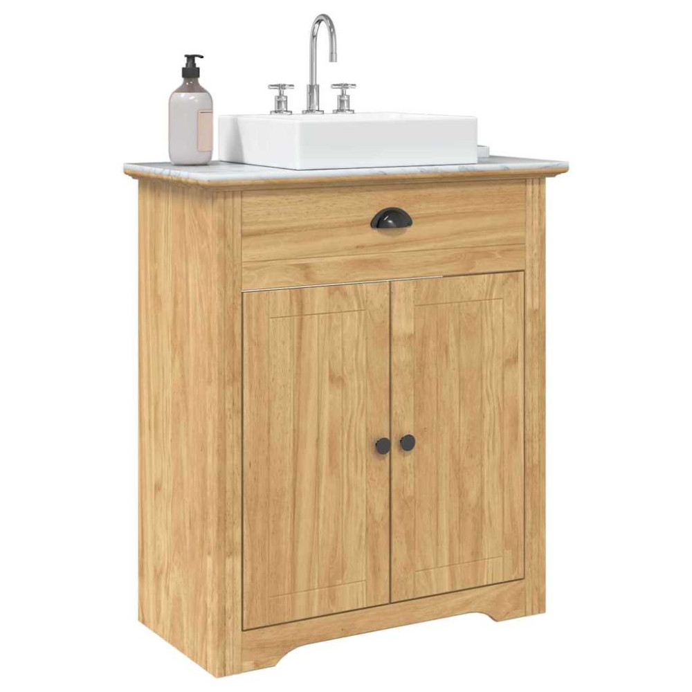 Produktbild för Badrumsskåp BODO Honung brun 70 x 35 x 80 cm Konstruerat trä