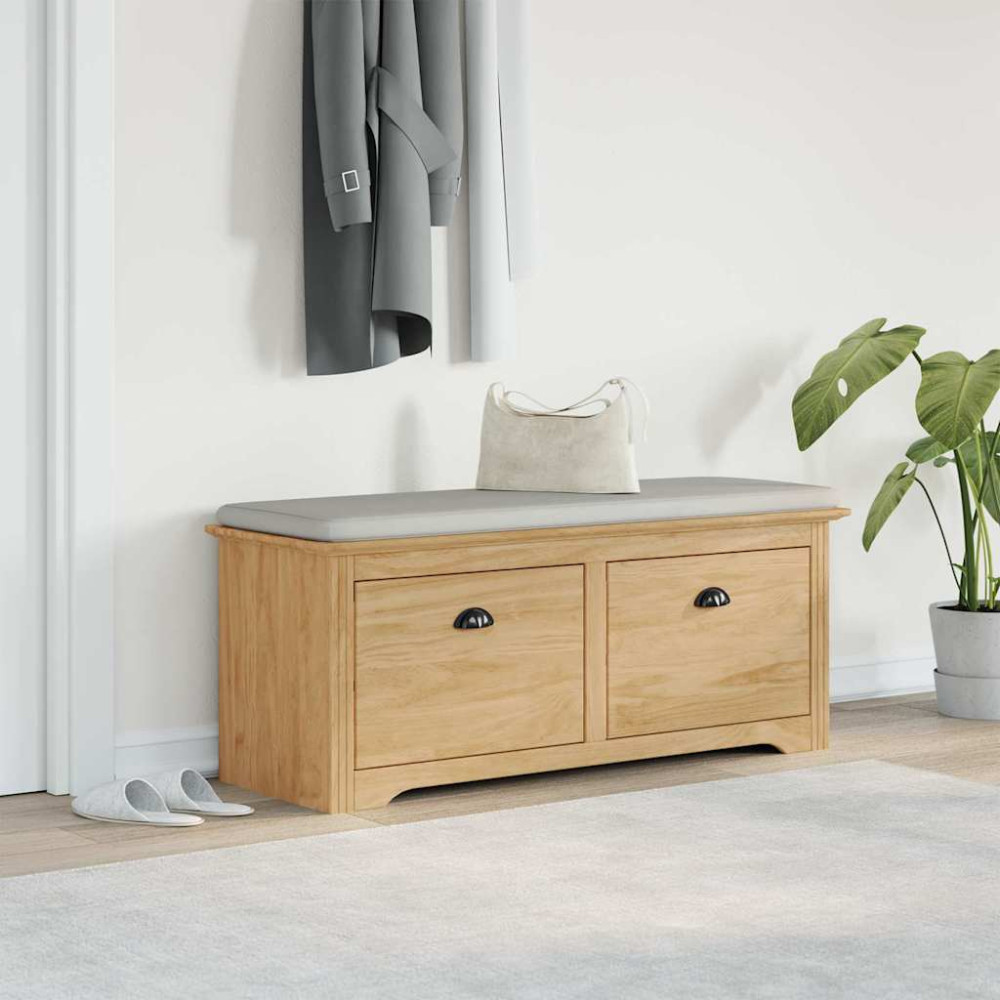 Produktbild för Hallbänk BODO Honung brun 118 x 40 x 50 cm Konstruerat trä