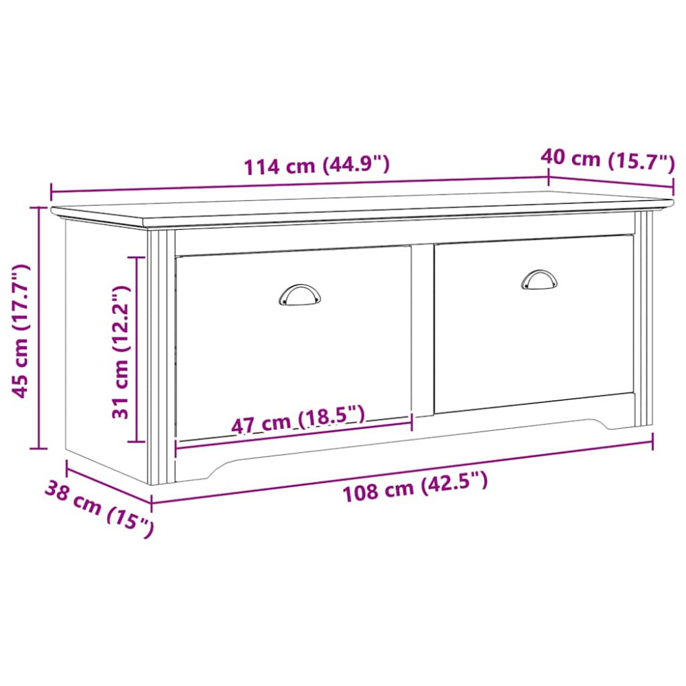 Produktbild för Hallbänk BODO Honung brun 118 x 40 x 50 cm Konstruerat trä