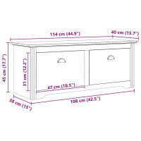 Produktbild för Hallbänk BODO Honung brun 118 x 40 x 50 cm Konstruerat trä