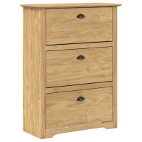 Produktbild för Skoställ BODO Honung brun 80 x 35 x 118 cm Konstruerat trä