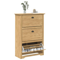 Produktbild för Skoställ BODO Honung brun 80 x 35 x 118 cm Konstruerat trä