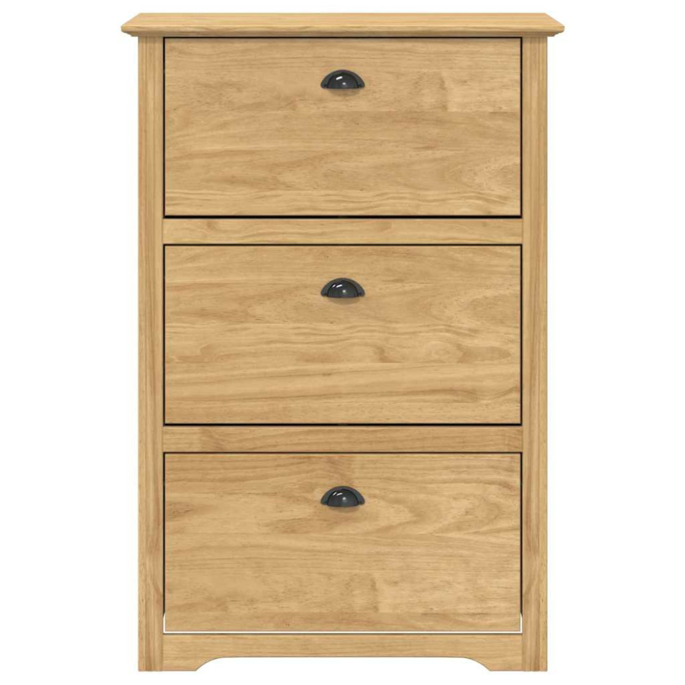 Produktbild för Skoställ BODO Honung brun 80 x 35 x 118 cm Konstruerat trä