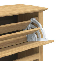 Produktbild för Skoställ BODO Honung brun 80 x 35 x 118 cm Konstruerat trä