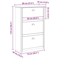 Produktbild för Skoställ BODO Honung brun 80 x 35 x 118 cm Konstruerat trä
