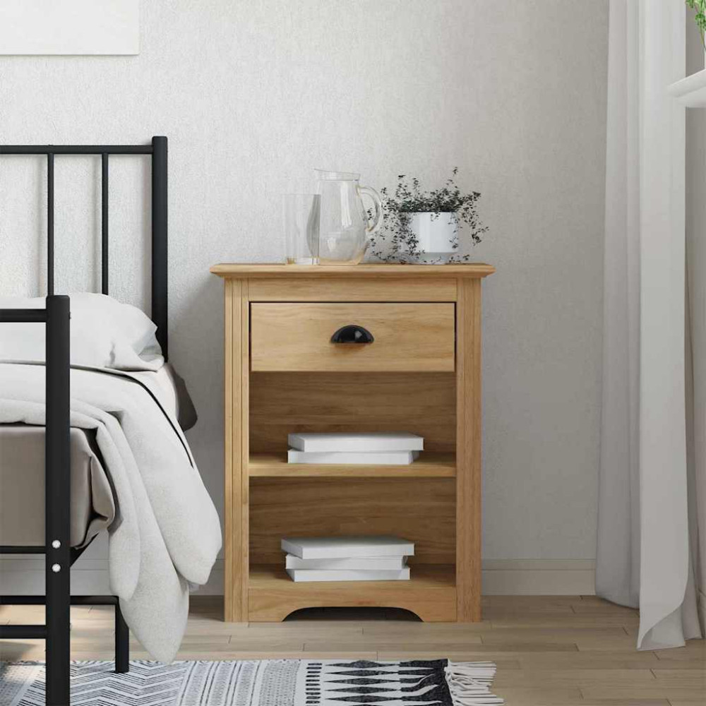 Produktbild för Nattduksbord BODO Honung brun 53 x 38,5 x 67 cm Konstruerat trä