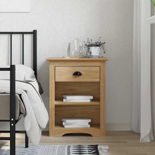 vidaXL Nattduksbord BODO Honung brun 53 x 38,5 x 67 cm Konstruerat trä