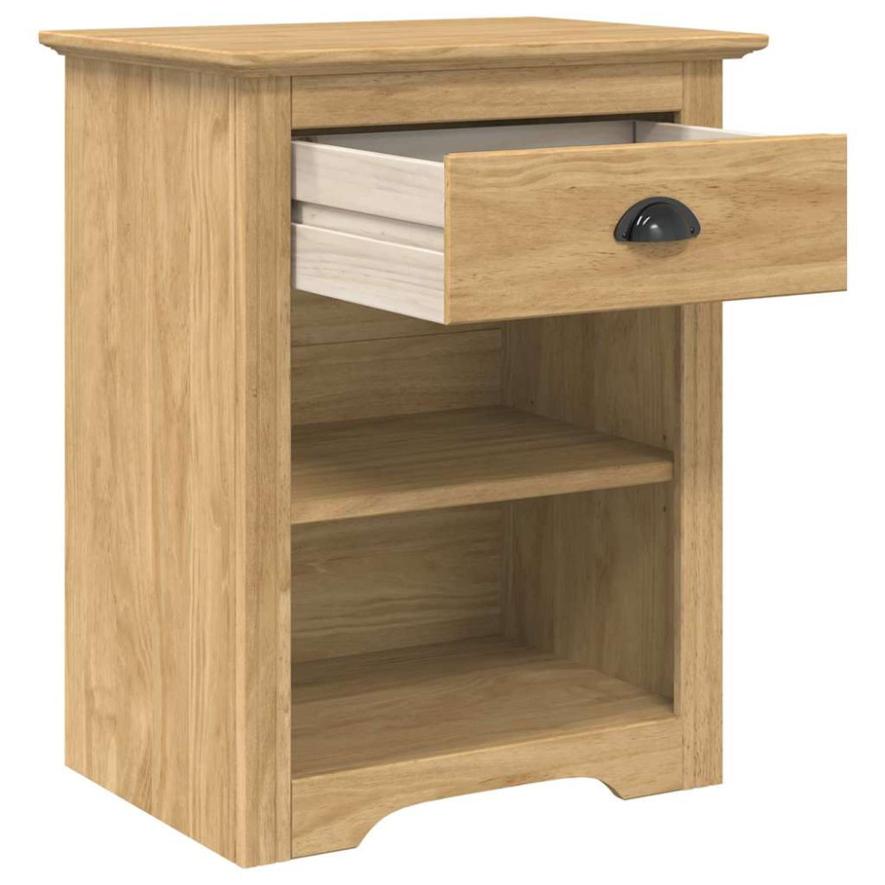 Produktbild för Nattduksbord BODO Honung brun 53 x 38,5 x 67 cm Konstruerat trä