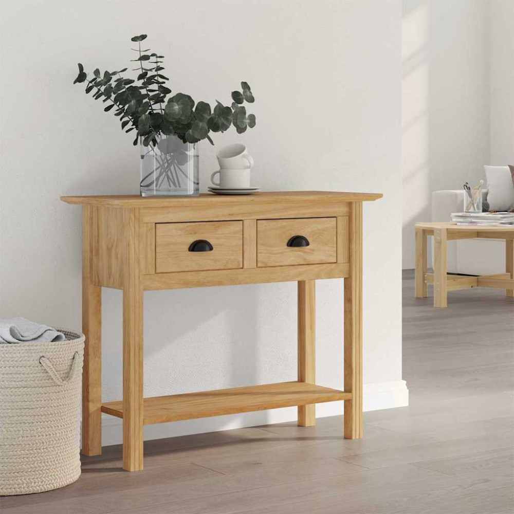 Produktbild för Konsolbord BODO Honung brun 91 x 34.7 x 74 cm Konstruerat trä