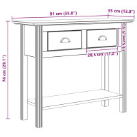 Produktbild för Konsolbord BODO Honung brun 91 x 34.7 x 74 cm Konstruerat trä