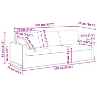 Produktbild för Soffa Rosa 228 x 78 x 80 cm Sammet