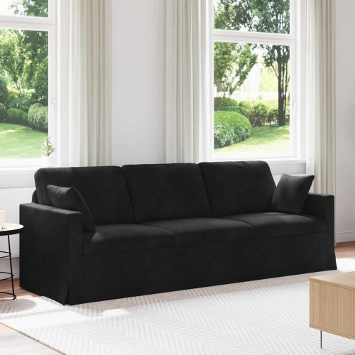 vidaXL Soffa Svart 228 x 78 x 80 cm Sammet