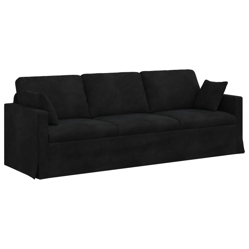 Produktbild för Soffa Svart 228 x 78 x 80 cm Sammet