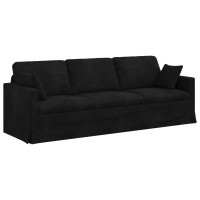 Produktbild för Soffa Svart 228 x 78 x 80 cm Sammet