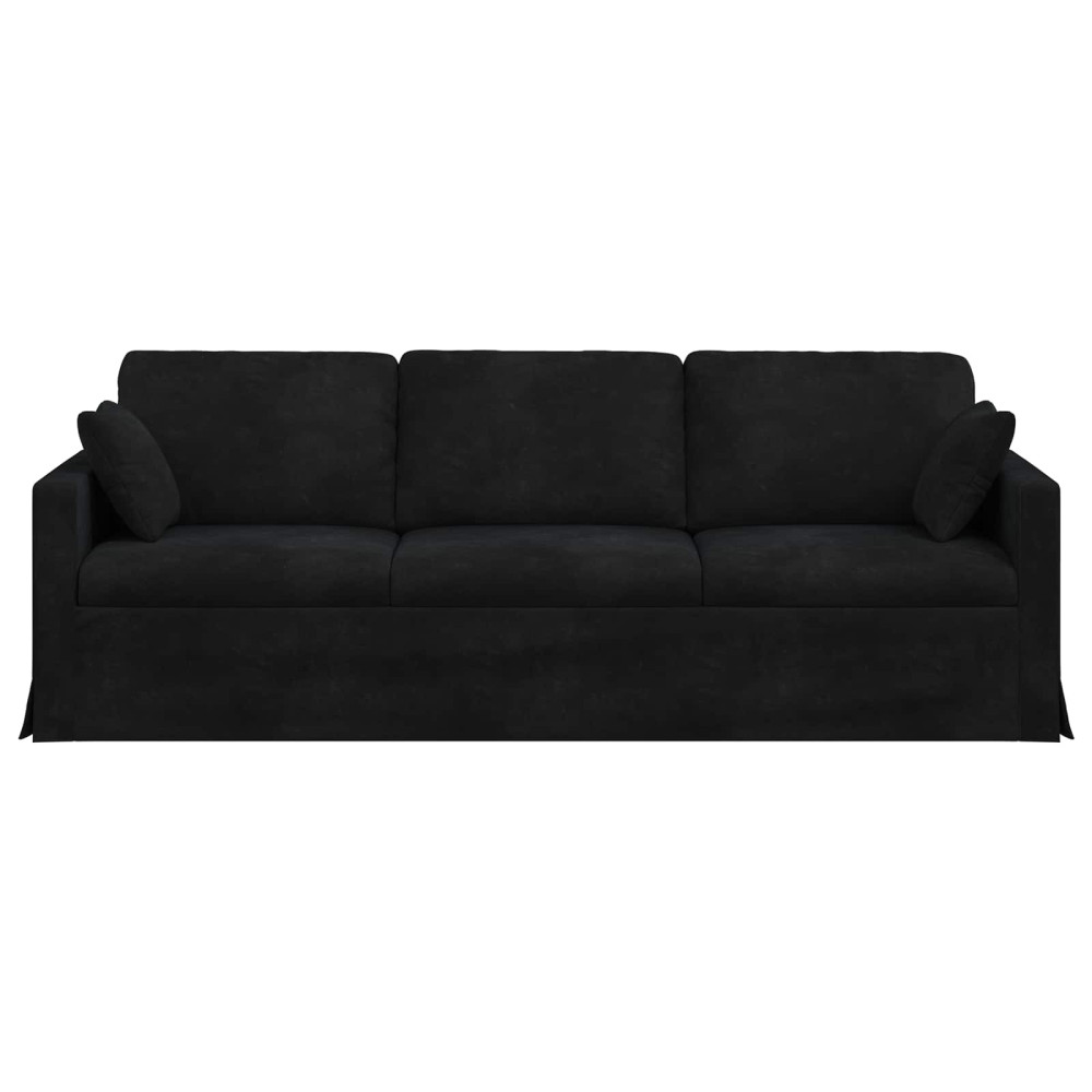 Produktbild för Soffa Svart 228 x 78 x 80 cm Sammet