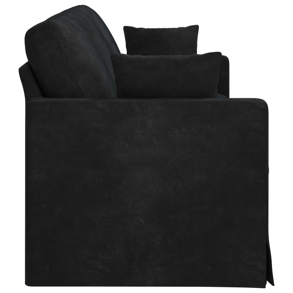Produktbild för Soffa Svart 228 x 78 x 80 cm Sammet