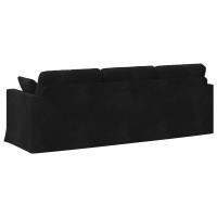 Produktbild för Soffa Svart 228 x 78 x 80 cm Sammet