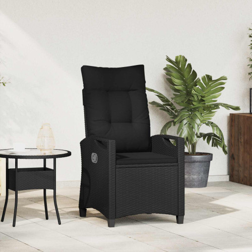vidaXL Fällbar trädgårdstol Svart 56 x 60 x 112 cm konstrotting
