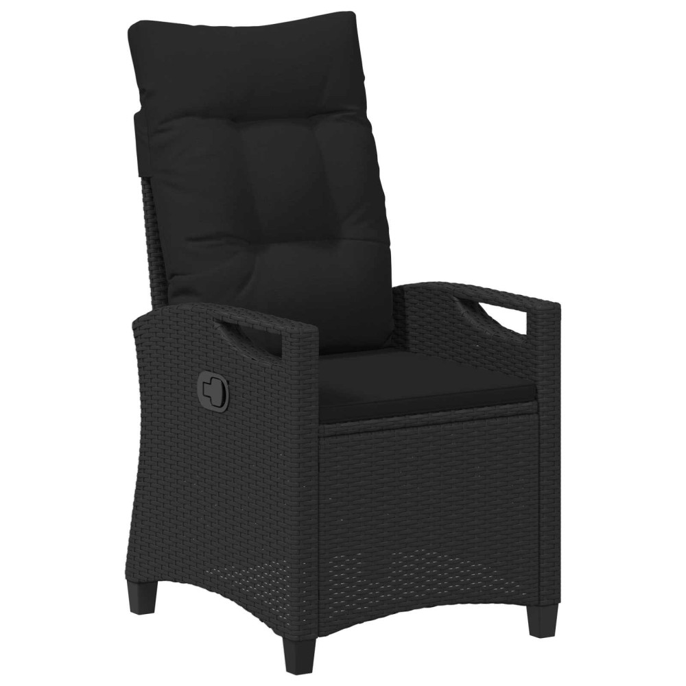 Produktbild för Fällbar trädgårdstol Svart 56 x 60 x 112 cm konstrotting