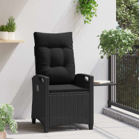 Produktbild för Fällbar trädgårdstol Svart 56 x 60 x 112 cm konstrotting