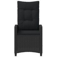 Produktbild för Fällbar trädgårdstol Svart 56 x 60 x 112 cm konstrotting