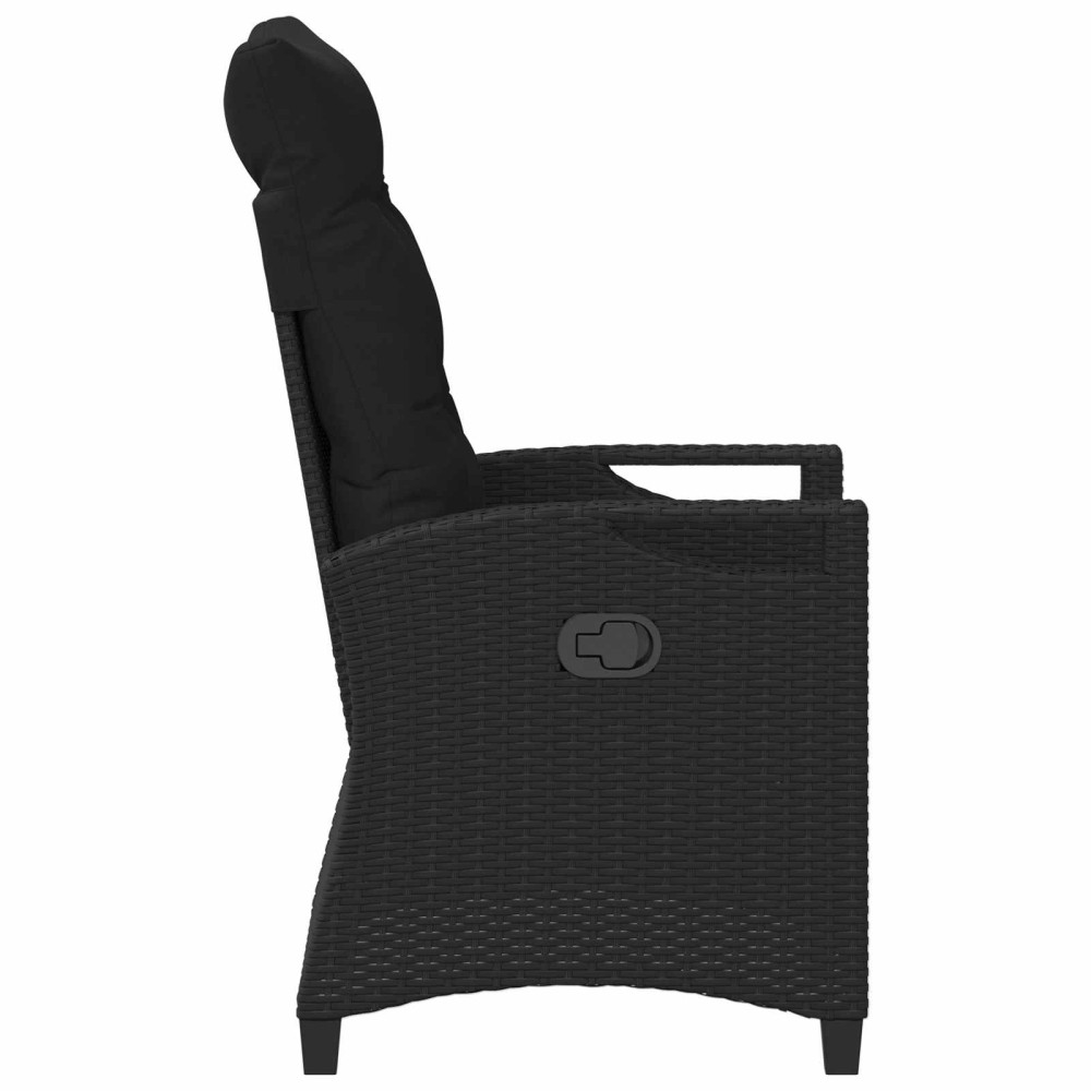 Produktbild för Fällbar trädgårdstol Svart 56 x 60 x 112 cm konstrotting