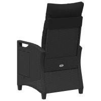 Produktbild för Fällbar trädgårdstol Svart 56 x 60 x 112 cm konstrotting