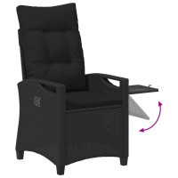 Produktbild för Fällbar trädgårdstol Svart 56 x 60 x 112 cm konstrotting