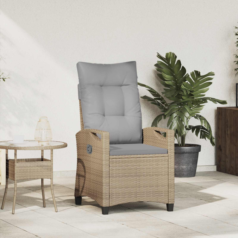 Produktbild för Fällbar trädgårdstol Beige och Ljusgrå 56 x 60 x 112 cm