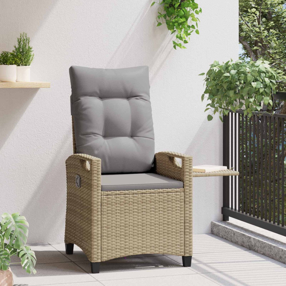 Produktbild för Fällbar trädgårdstol Beige och Ljusgrå 56 x 60 x 112 cm