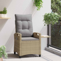 Produktbild för Fällbar trädgårdstol Beige och Ljusgrå 56 x 60 x 112 cm