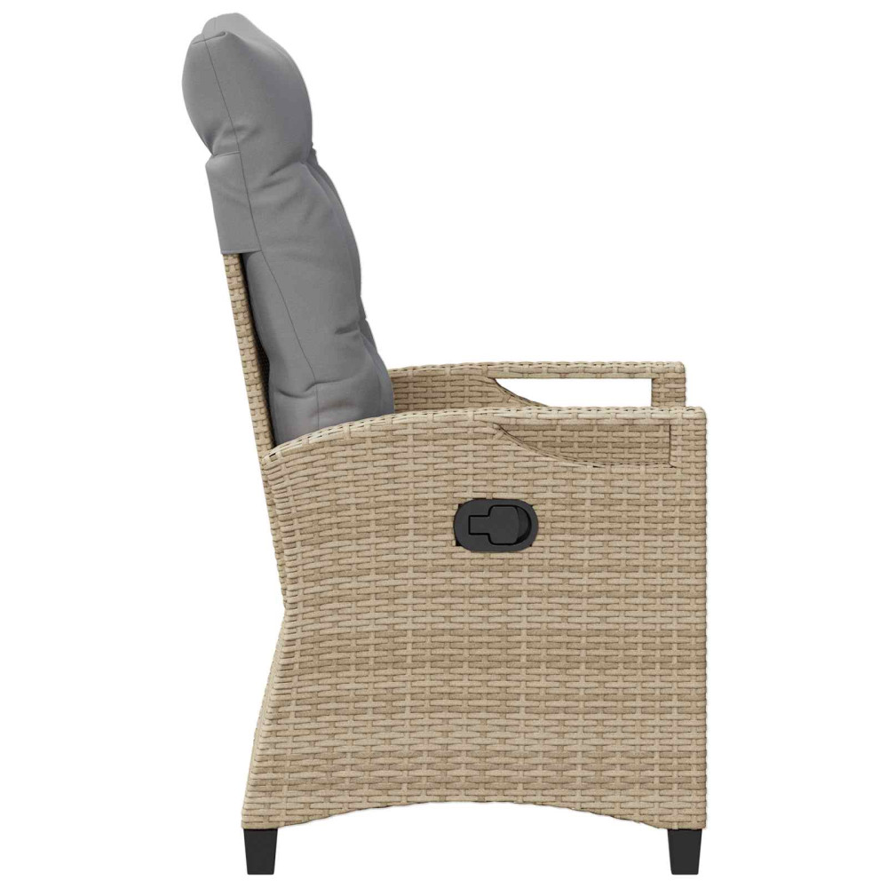 Produktbild för Fällbar trädgårdstol Beige och Ljusgrå 56 x 60 x 112 cm