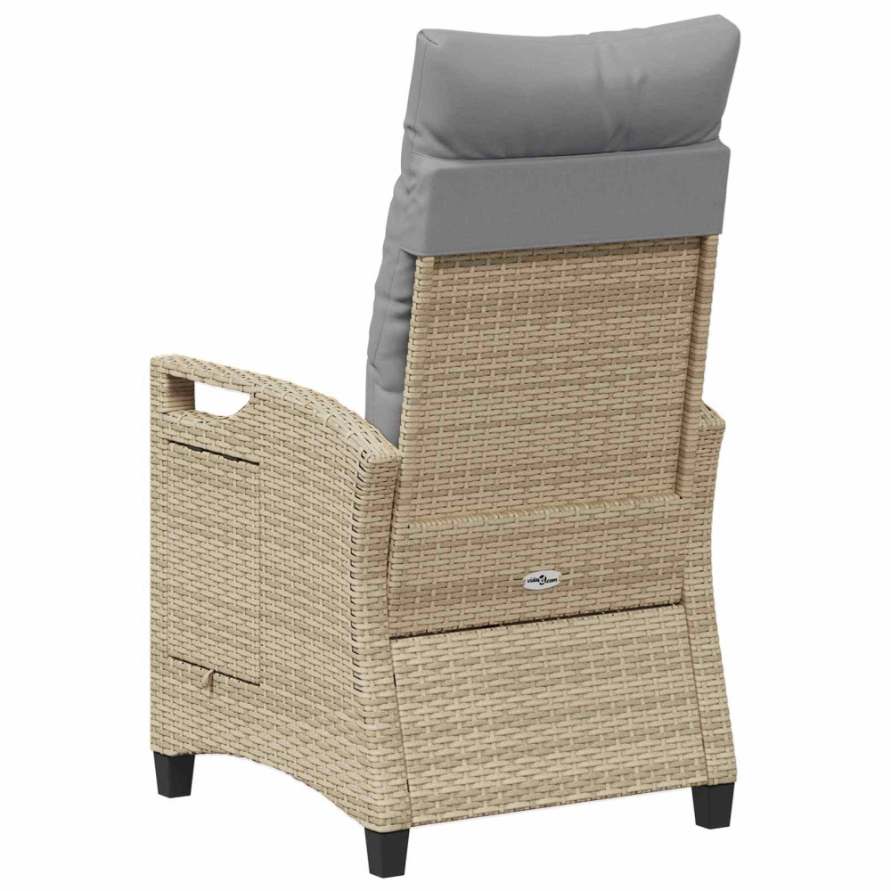 Produktbild för Fällbar trädgårdstol Beige och Ljusgrå 56 x 60 x 112 cm