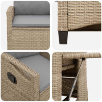 Produktbild för Fällbar trädgårdstol Beige och Ljusgrå 56 x 60 x 112 cm