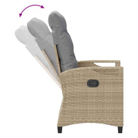Produktbild för Fällbar trädgårdstol Beige och Ljusgrå 56 x 60 x 112 cm
