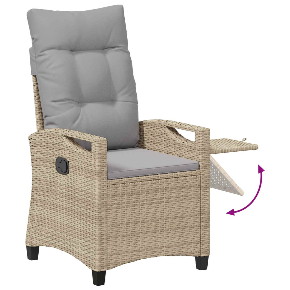 Produktbild för Fällbar trädgårdstol Beige och Ljusgrå 56 x 60 x 112 cm