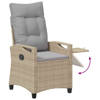 Produktbild för Fällbar trädgårdstol Beige och Ljusgrå 56 x 60 x 112 cm