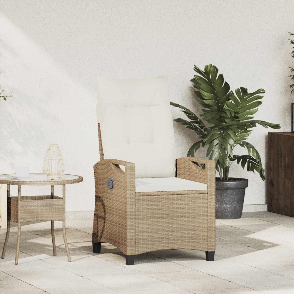Produktbild för Fällbar trädgårdstol Beige och gräddfärgad 56 x 60 x 112 cm