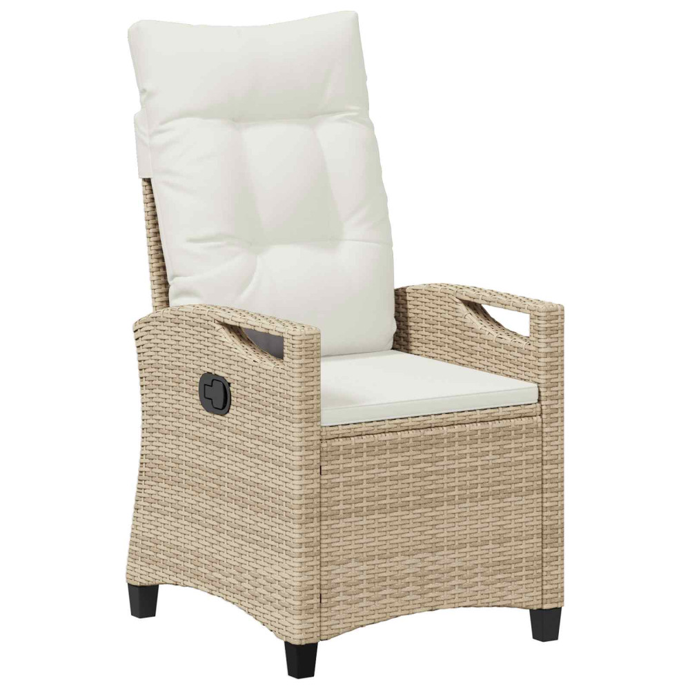 Produktbild för Fällbar trädgårdstol Beige och gräddfärgad 56 x 60 x 112 cm