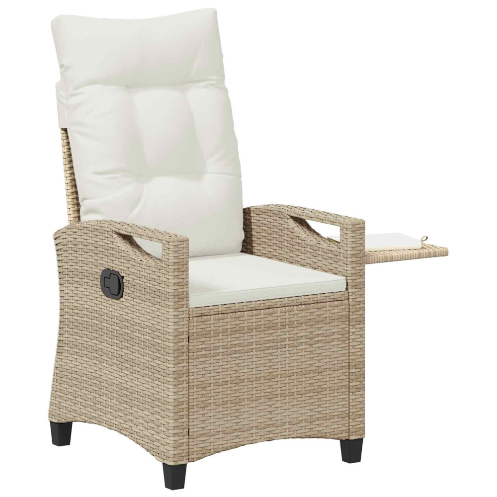 Produktbild för Fällbar trädgårdstol Beige och gräddfärgad 56 x 60 x 112 cm