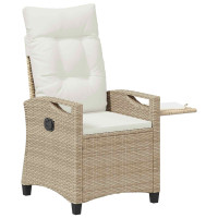 Produktbild för Fällbar trädgårdstol Beige och gräddfärgad 56 x 60 x 112 cm