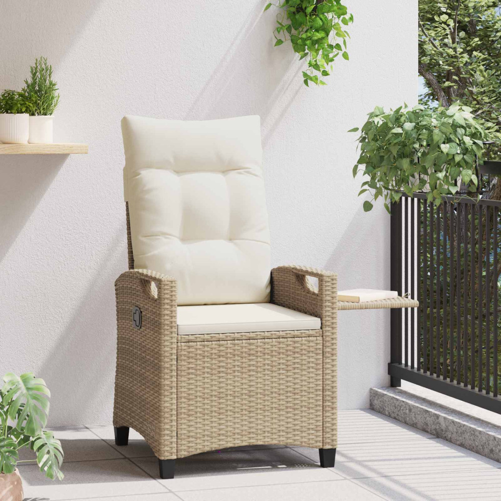 Produktbild för Fällbar trädgårdstol Beige och gräddfärgad 56 x 60 x 112 cm