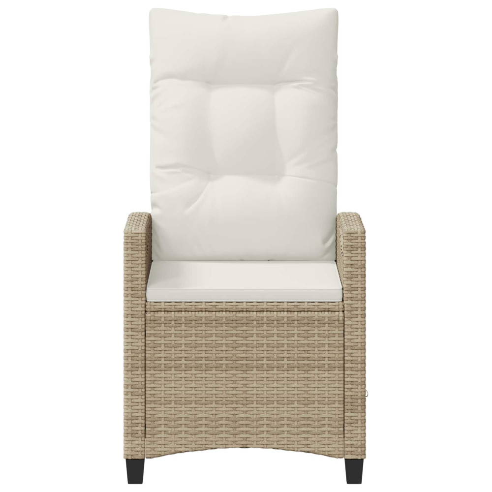 Produktbild för Fällbar trädgårdstol Beige och gräddfärgad 56 x 60 x 112 cm