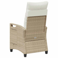 Produktbild för Fällbar trädgårdstol Beige och gräddfärgad 56 x 60 x 112 cm