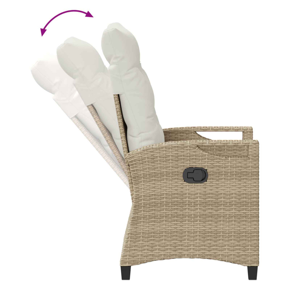 Produktbild för Fällbar trädgårdstol Beige och gräddfärgad 56 x 60 x 112 cm