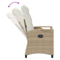 Produktbild för Fällbar trädgårdstol Beige och gräddfärgad 56 x 60 x 112 cm